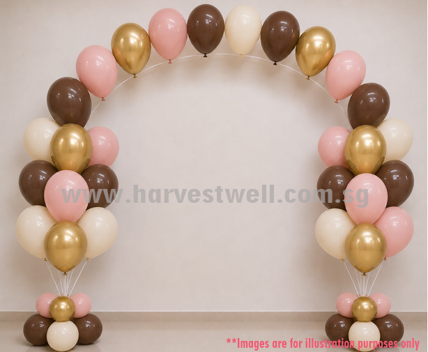 Helium Balloon Column with String Arch